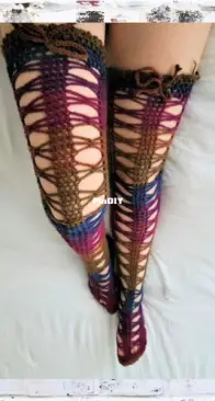 Martima Atan Crochet - Martina - Thigh High Socks